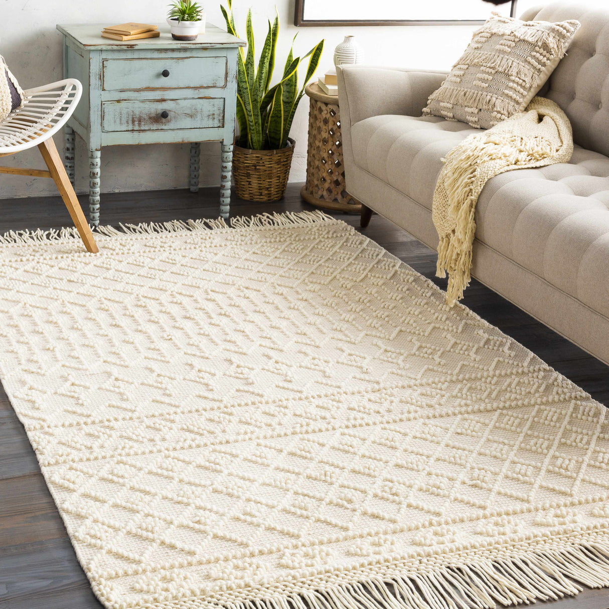 Brothers Beige Wool&Cotton Rug - Clearance