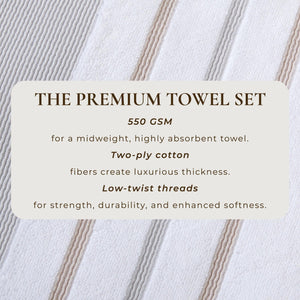 Decorative Cotton Stripe Bath Towel Set - Noelle Collection
