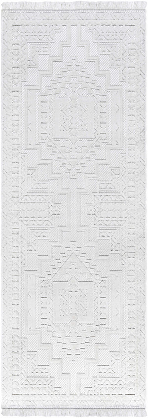 Alya White Fringe Rug