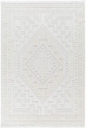 Alya White Fringe Rug