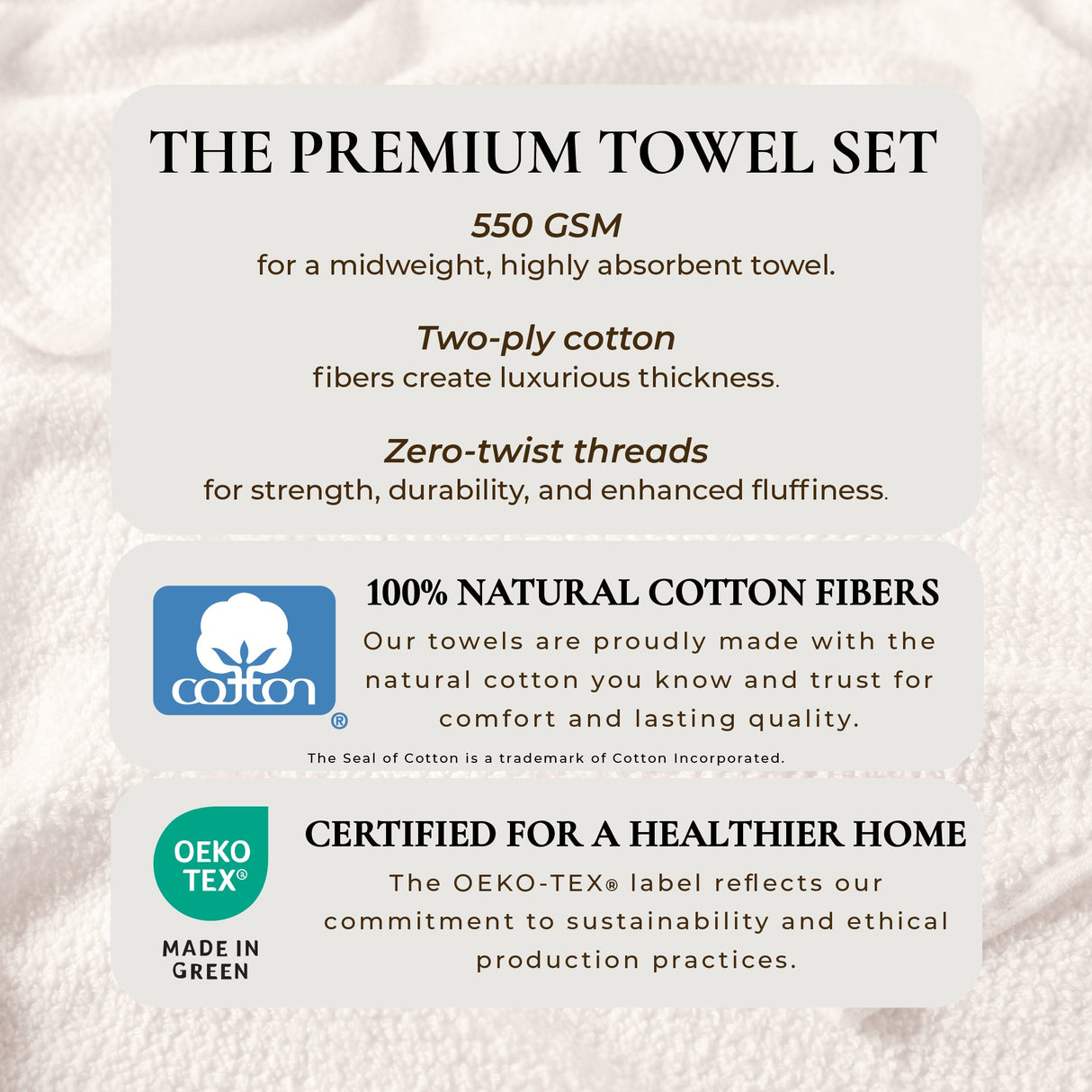 Cotton Textured Bath Towel Set - Acacia Collection