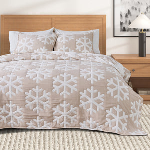 Matelassé Snowflake Quilt Set - Nino Collection