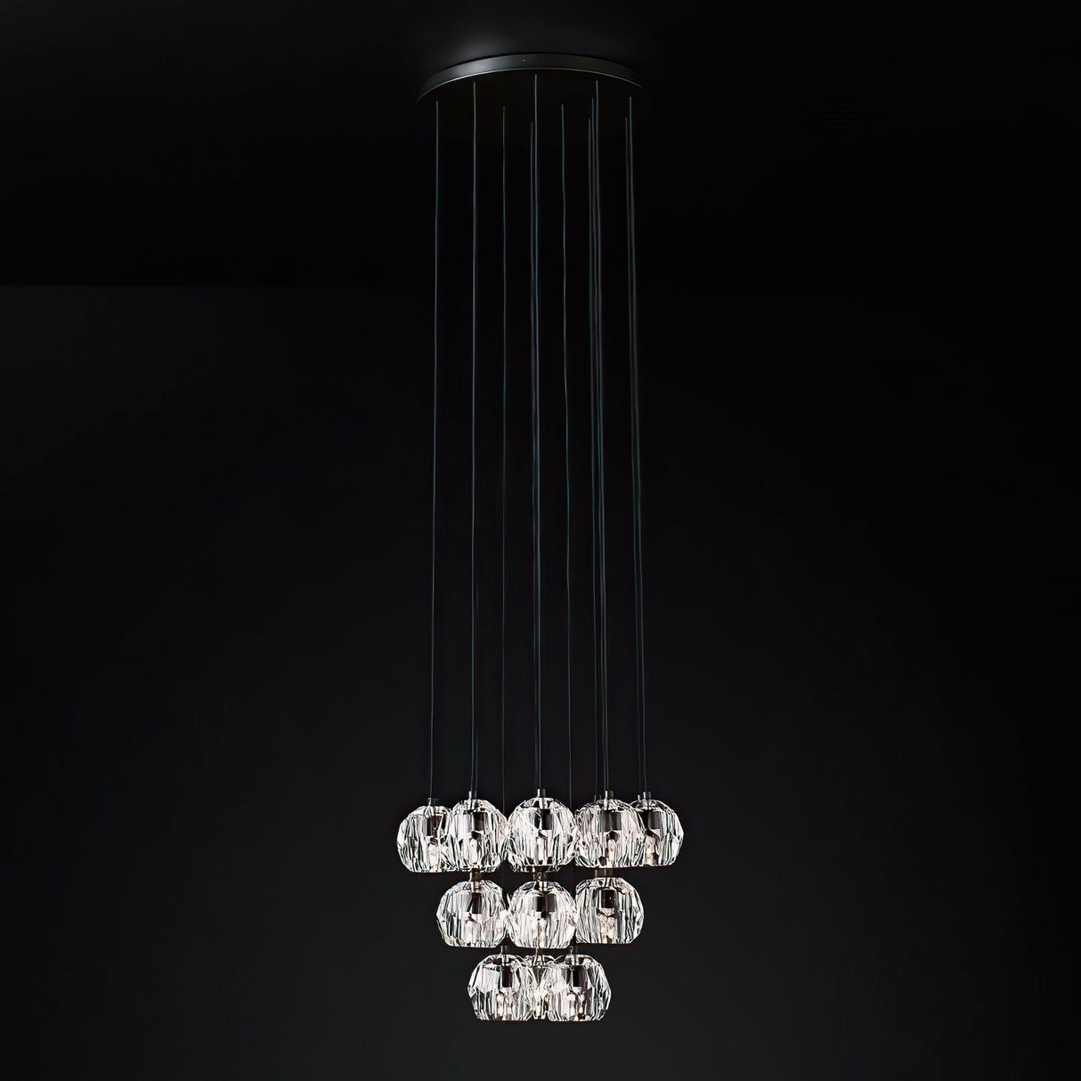 Kristal Crystal Round Cluster Chandelier