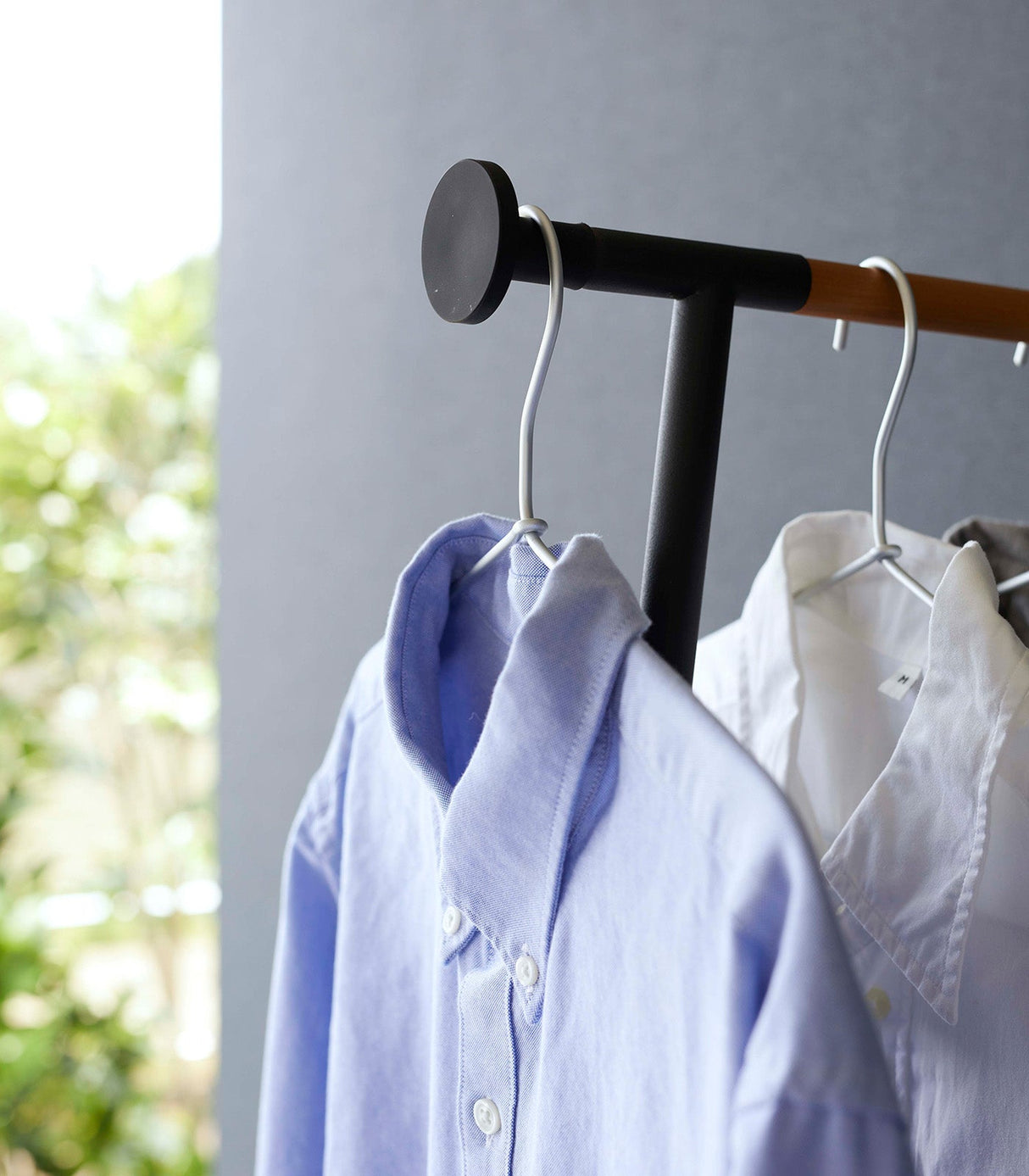 Leaning Clothes Hanger (64" H)  - Steel + Wood