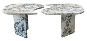 Calacatta Viola Marble Designer Coffee Table Polished Set of 2