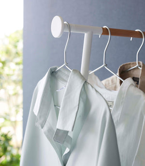 Leaning Clothes Hanger (64" H)  - Steel + Wood