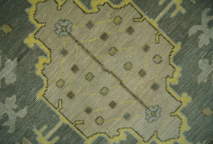 Charcoal, Olive and Mustard Hand knotted Oriental Oushak Custom Made wool Area Rug