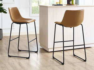 Faux Leather 2-Piece Bar Stools