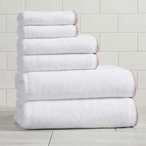 Cotton Border-Stitched 6-Piece Towel Set - Valery Collection