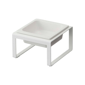 Single Pet Food Bowl - Tall - Steel + Ceramic