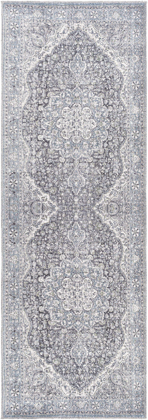Tavas Blue Medallion Washable Rug