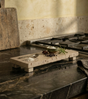 Cojio Footed Travertine Tray