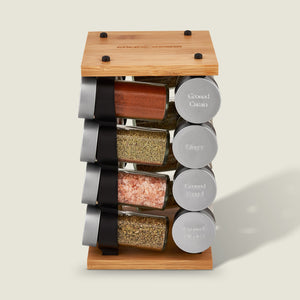 Cole & Mason Blyth Classic Wooden 16 Jar Carousel Bamboo