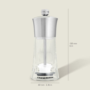 Cole & Mason Bromley Acrylic & Stainless Steel Mill 6"