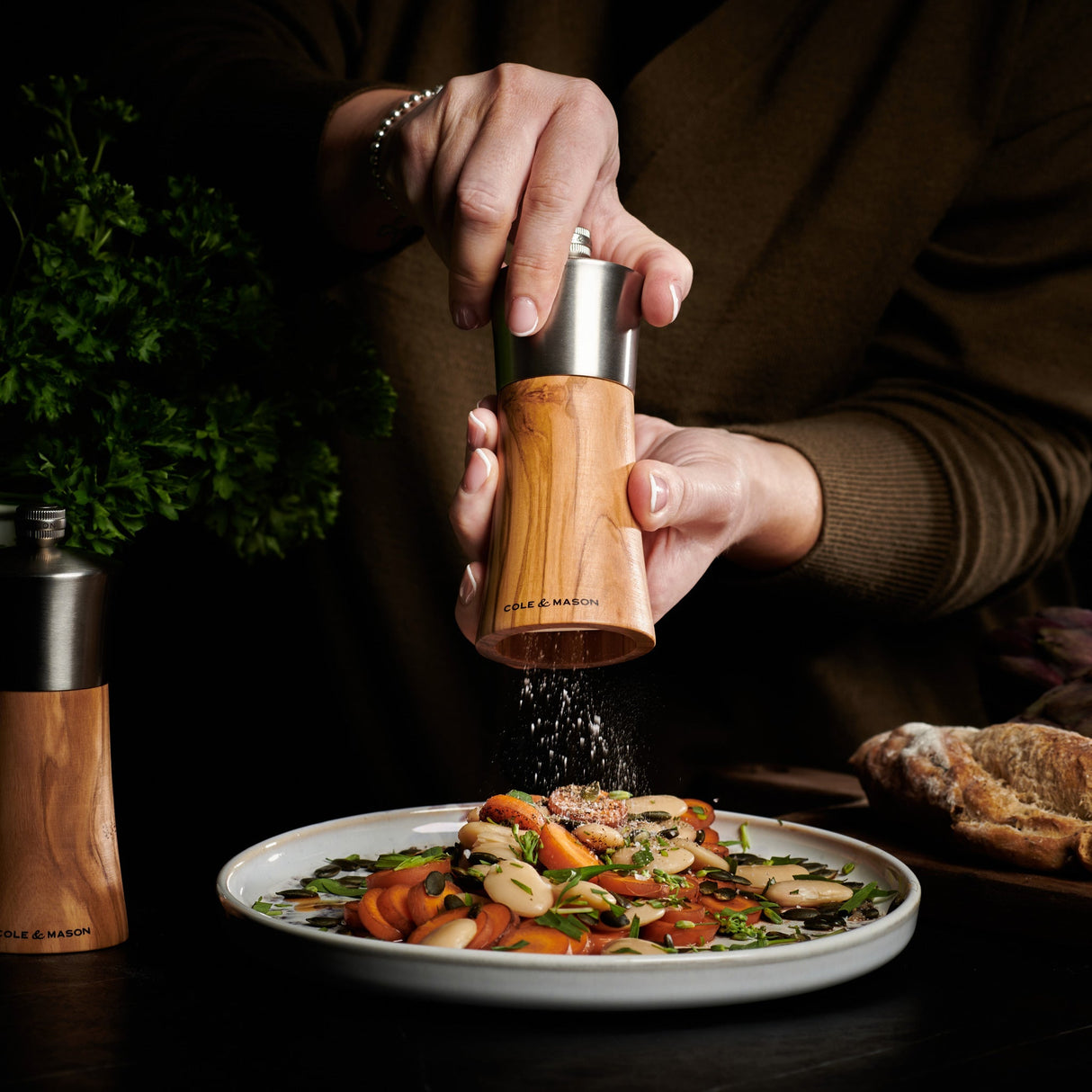 Cole & Mason Bromley Olive Wood Salt & Pepper Mills