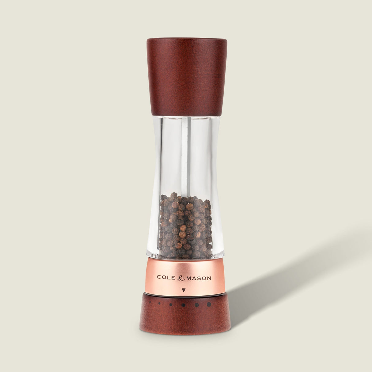 Cole & Mason Derwent Chestnut Rose Gold Salt & Pepper Mill
