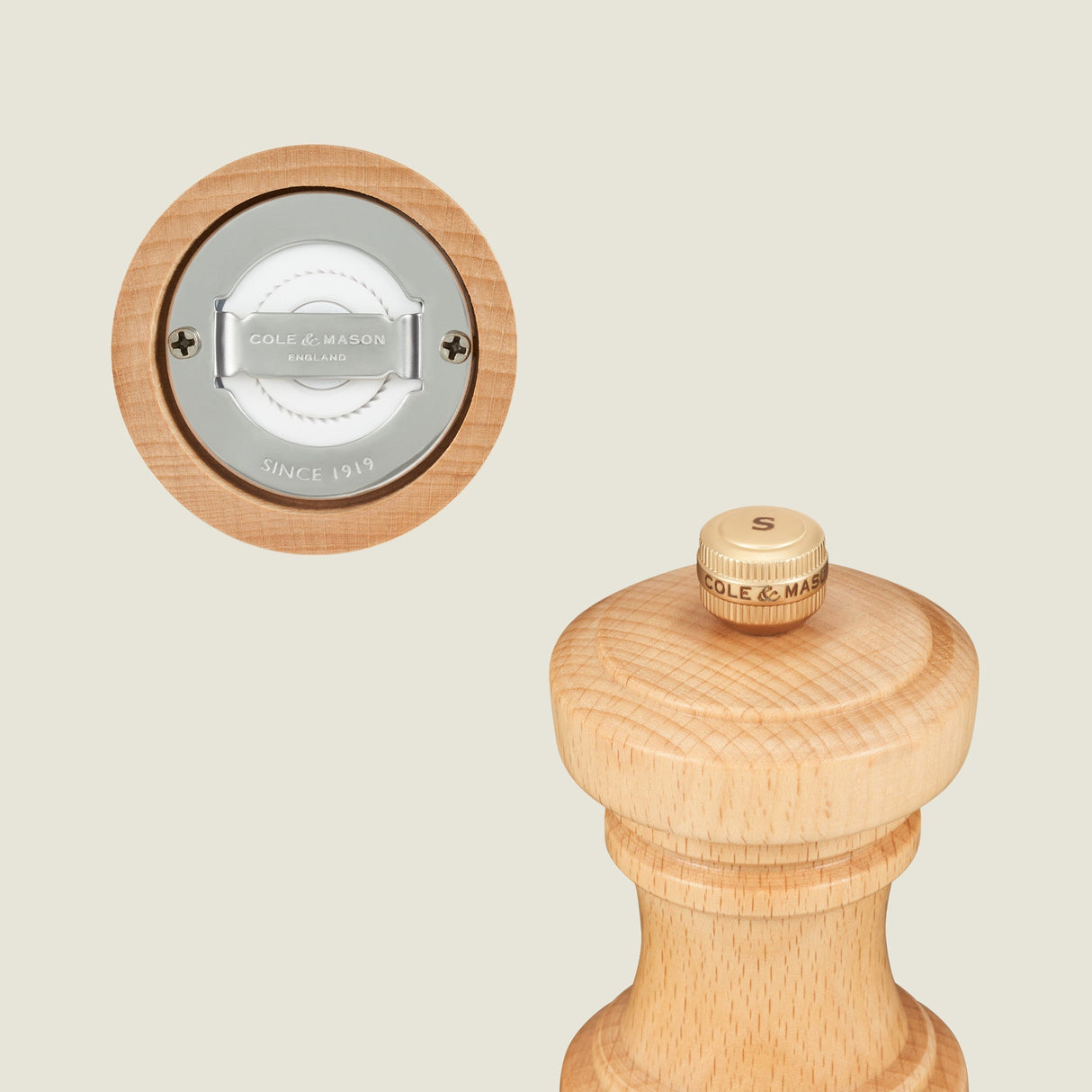 Cole & Mason Hoxton Natural Beech Salt & Pepper Mills