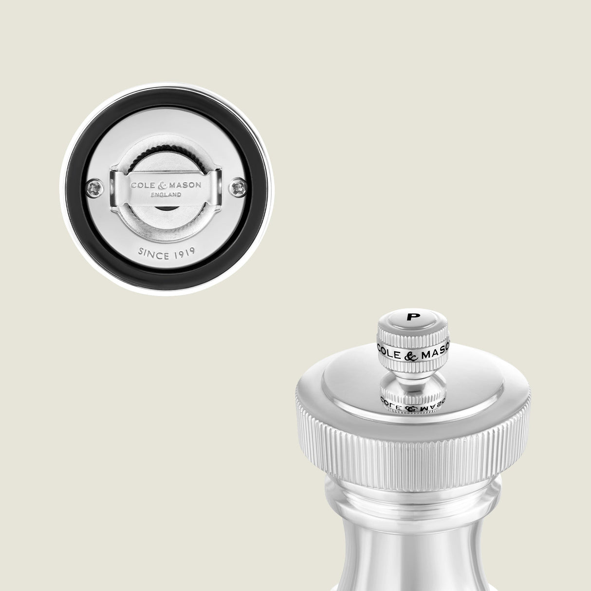 Cole & Mason Hoxton Silver Plated Salt & Pepper Mill Set