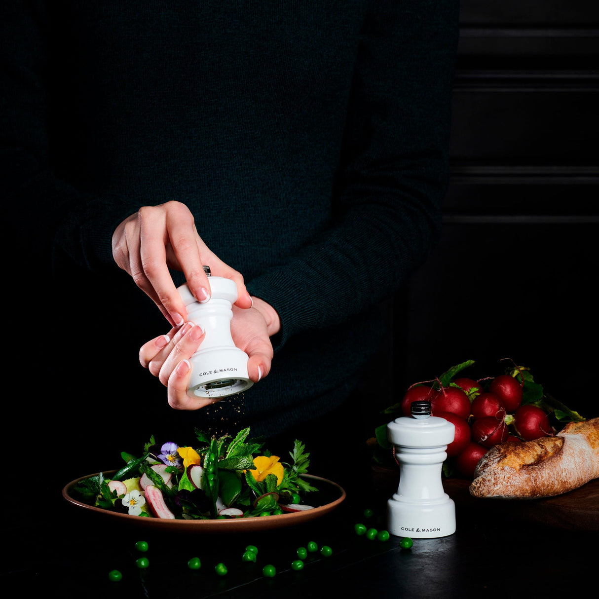 Cole & Mason Hoxton White Gloss Salt & Pepper Mills