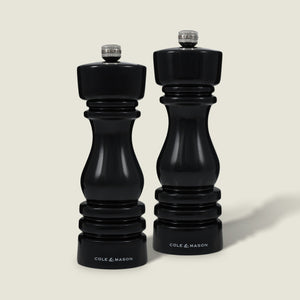 Cole & Mason London Black Gloss Salt & Pepper Mills 7"