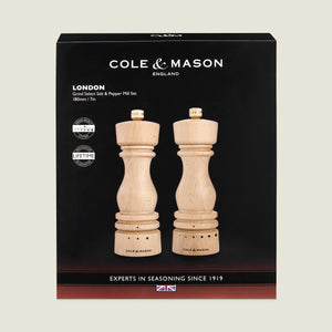 Cole & Mason London Natural Beech Salt & Pepper Mills