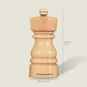 Cole & Mason London Natural Beech Salt & Pepper Mills
