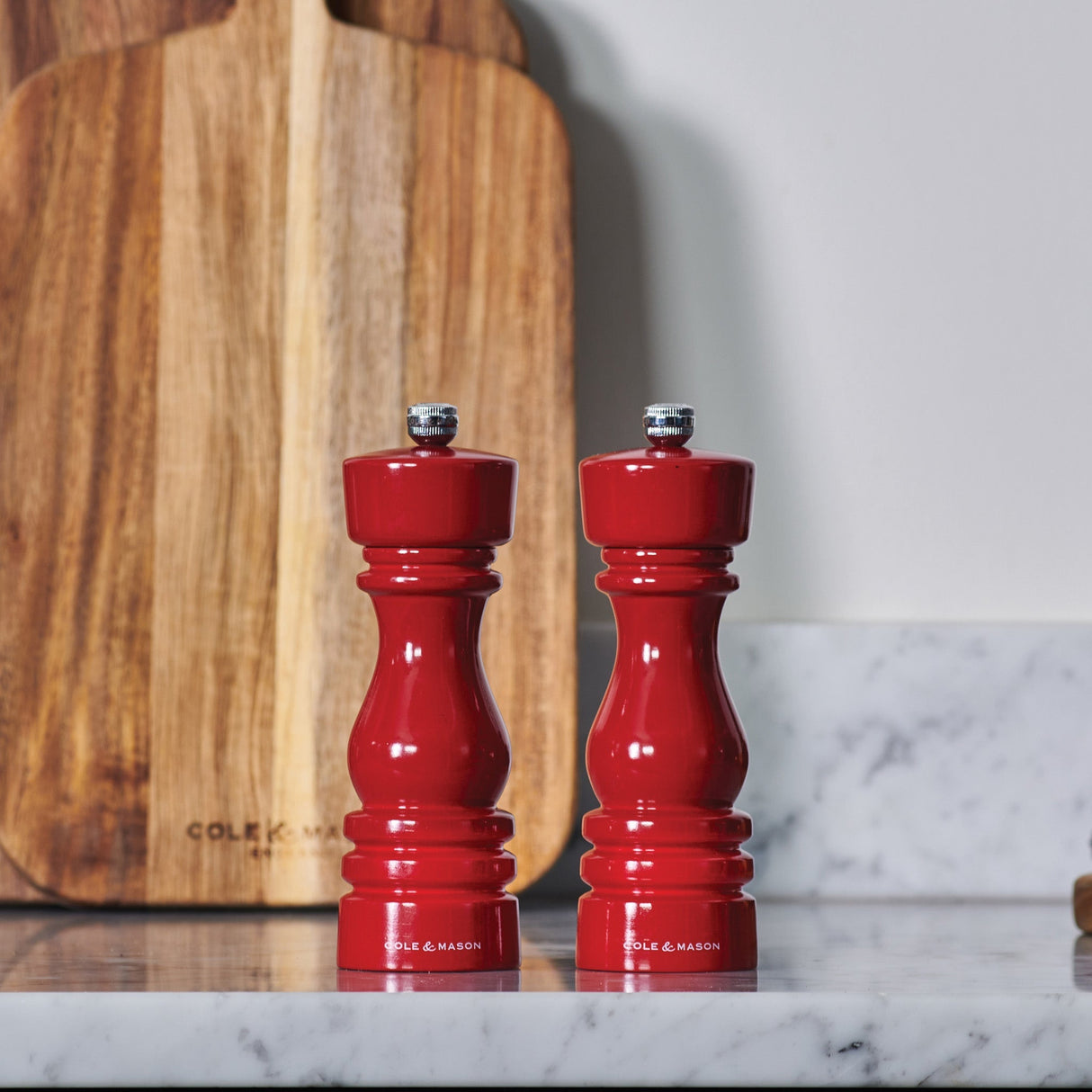 Cole & Mason London Red Gloss Salt & Pepper Mills 7"