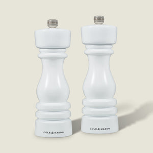 Cole & Mason London White Gloss Salt & Pepper Mills 7"