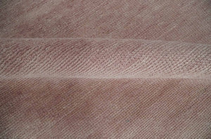 Contemporary Custom Made Modern Solid Peach Hand knotted Wool Area Rug