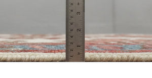 Coral Rust and Ivory Hand Knotted Traditional Heriz Serapi Multi Size Wool area Rug