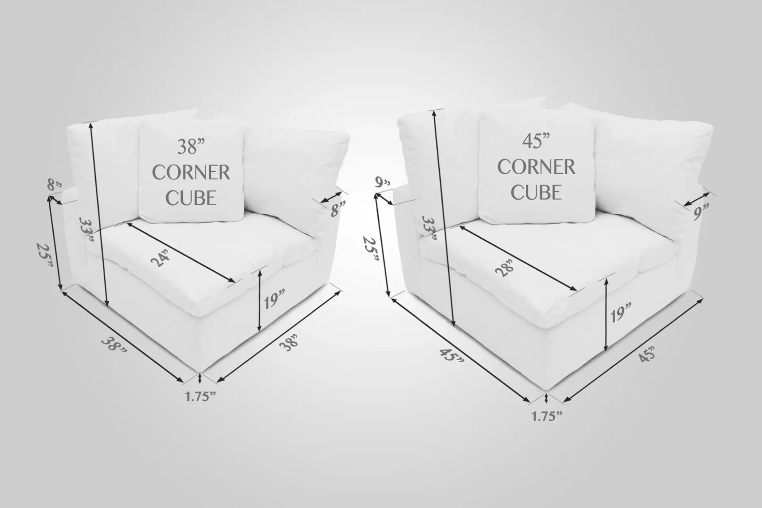 4-Cube Modular Chaise Sectional