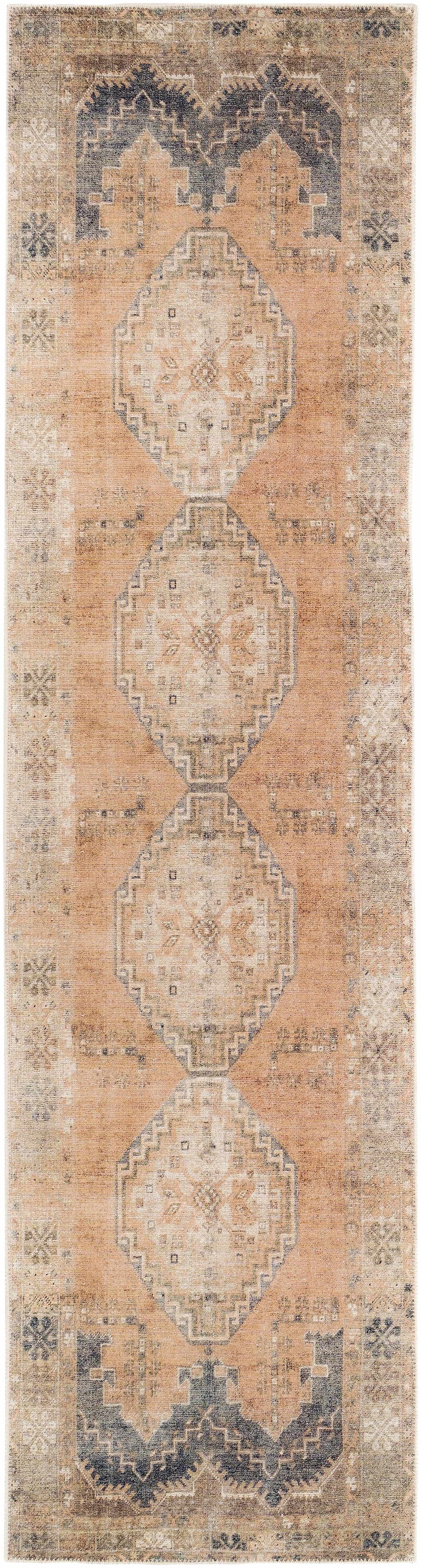 Carrabelle Peach Washable Area Rug - Clearance