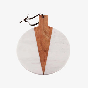 Cupid Marble Wood Round Platter