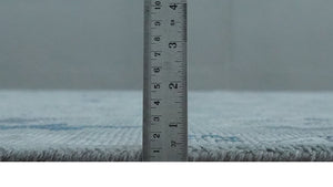 Custom made Antique style Blue and Silver Hand Knotted Oushak Wool Area Rug