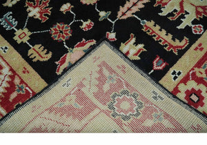 Custom Made Black, Rust, and Olive Traditional Oriental Hand Knotted Wool Area Rug