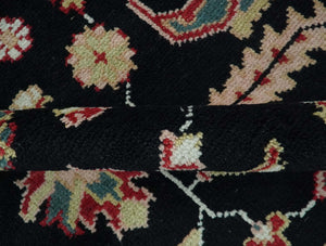 Custom Made Black, Rust, and Olive Traditional Oriental Hand Knotted Wool Area Rug