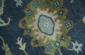 Custom Made Blue, Beige and Green Multi size Hand knotted Traditional Oushak Wool Area Rug