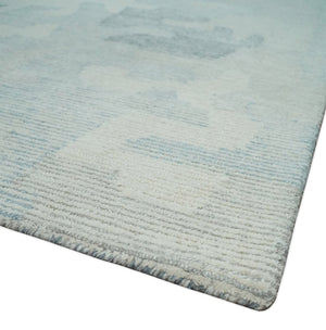 Custom Made Hand Tufted Ivory, Silver, Gray and Charcoal Modern Abstract Design Rug