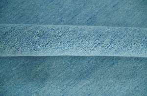 Custom Made Hand Tufted Solid Plane Light Blue Woolen wool Area Rug