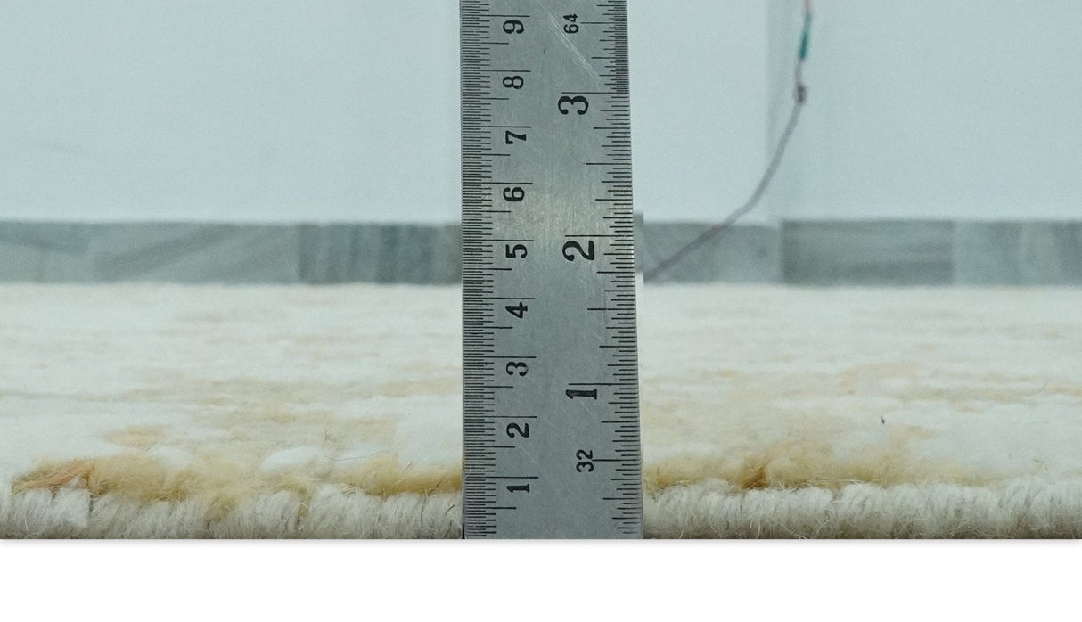 Custom Made Ivory and Olive Traditional Hand Knotted wool Area Rug