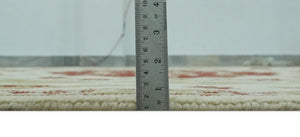 Custom Made Ivory, Olive and Maroon Traditional Medallion Mamluk Design wool Rug