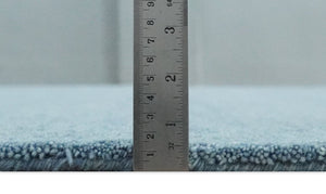 Custom Made Solid Plane Light Blue Woolen Hand Tufted wool area Rug