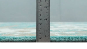 Custom Made Teal and Ivory Hand knotted Oriental Oushak Multi Size wool Area Rug