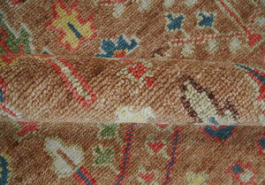 Custom made Tree of Life Brown and Rust Hand Knotted Traditional Oushak Wool Rug