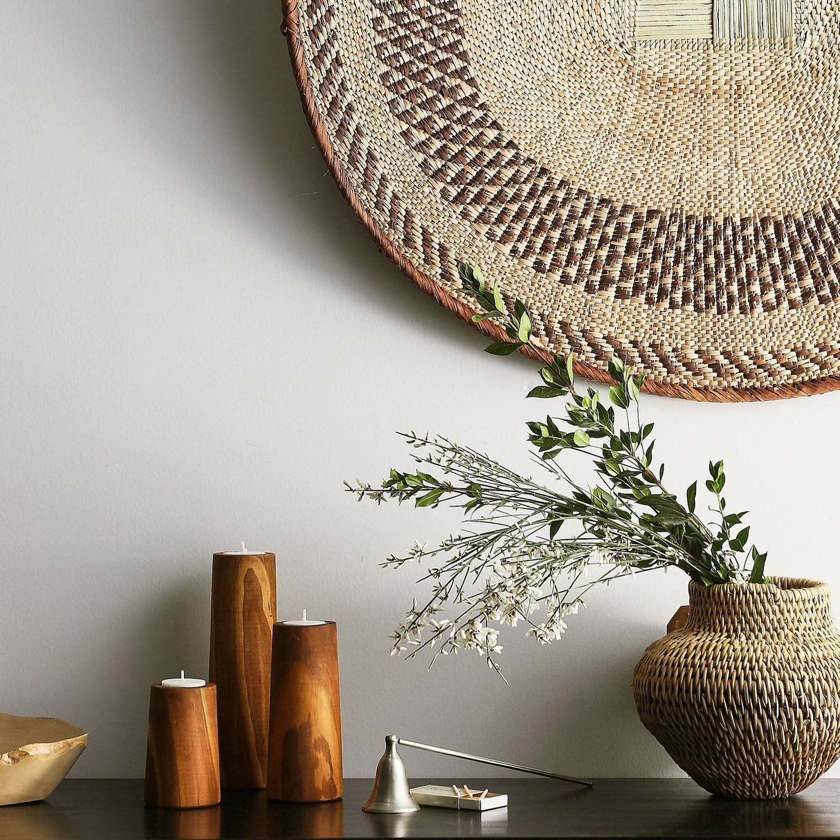 Cylinder Eucalyptus Wood Tealight Candle Holder