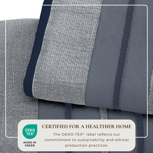 Decorative Cotton Stripe Bath Towel Set - Noelle Collection