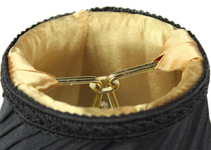 5"W x 4"H Set of 6 Pleated Scallop Clip-on Candelabra Lampshade Black Fabric