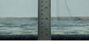 Dark Teal, Silver, Blue and Ivory Hand Knotted Traditional Oushak Multi Size Area Rug