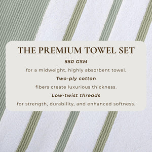 Decorative Cotton Stripe Bath Towel Set - Noelle Collection