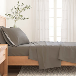 4-Piece Cotton Solid Flannel Sheet - Nordic Collection